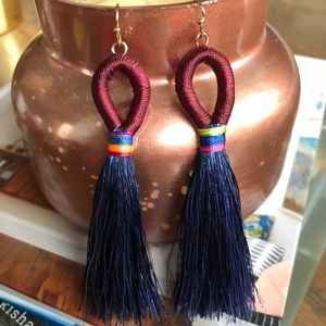 Multicolor Loop Tassel Earrings